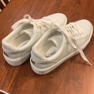 Steve Madden white leather sneakers